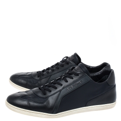 Pre Owned حذاء رياضي لوي فيتون منخفض من أعلى قماش وجلد أزرق مقاس 43