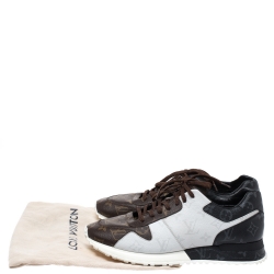 Pre Owned Louis Vuitton Monogram Damier Canvas Run Away Low Top Sneakers Size 41