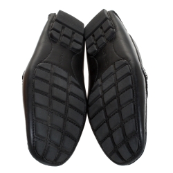 مملوكة مسبقًا Louis Vuitton Black Leather Monte Carlo Loafers Size 43
