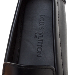 مملوكة مسبقًا Louis Vuitton Black Leather Monte Carlo Loafers Size 43