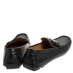 Pre Owned حذاء لوفرز لوي فيتون مونت كارلو جلد أسود مقاس 41.5