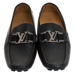Pre Owned حذاء لوفرز لوي فيتون مونت كارلو جلد أسود مقاس 41.5