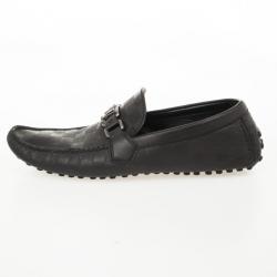 مملوكة مسبقًا Louis Vuitton Damier Black Leather Loafers Size 42