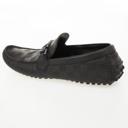 مملوكة مسبقًا Louis Vuitton Damier Black Leather Loafers Size 42
