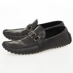 مملوكة مسبقًا Louis Vuitton Damier Black Leather Loafers Size 42