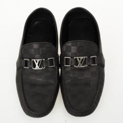 مملوكة مسبقًا Louis Vuitton Damier Black Leather Loafers Size 42
