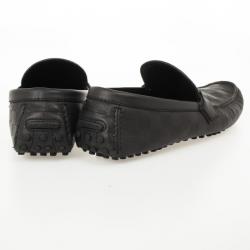 مملوكة مسبقًا Louis Vuitton Damier Black Leather Loafers Size 42