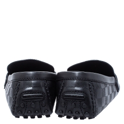 Pre Owned Louis Vuitton Black Damier Embossed Leather Hockenheim Loafer Size 42