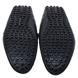 Pre Owned Louis Vuitton Black Damier Embossed Leather Hockenheim Loafer Size 42