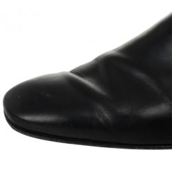 Pre Owned Louis Vuitton Black Leather Damier Embossed District Buckle Shoes Size 44.5