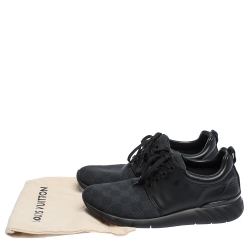 Louis Vuitton Black Damier Nylon and Leather Fastlane Sneakers Size 43