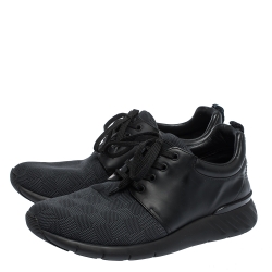 Louis Vuitton Black Damier Nylon and Leather Fastlane Sneakers Size 43