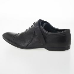 مملوكة مسبقًا Louis Vuitton Black Damier Embossed Leather Richelieu Fairway Lace Up Shoes Size 42.5