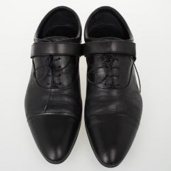 مملوكة مسبقًا Louis Vuitton Black Damier Embossed Leather Richelieu Fairway Lace Up Shoes Size 42.5