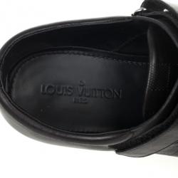 مملوكة مسبقًا Louis Vuitton Black Damier Embossed Leather Richelieu Fairway Lace Up Shoes Size 42.5