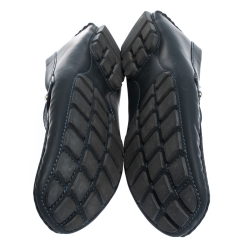 مملوكة مسبقًا حذاء لوفرز لوي فيتون "مونت كارلو" جلد أزرق كحلي مقاس 46