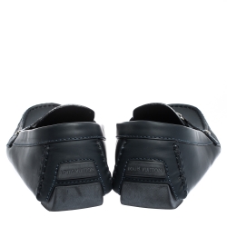 مملوكة مسبقًا حذاء لوفرز لوي فيتون "مونت كارلو" جلد أزرق كحلي مقاس 46