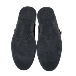 مملوكة مسبقًا Louis Vuitton Black Leather High Top Sneakers Size 44.5 