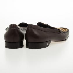 Pre Owned Louis Vuitton Damier Sauvage Pony Hair & Leather Loafers Size 43.5