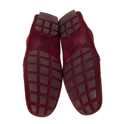 Pre Owned حذاء لوفرز لوي فيتون مونت كارلو سويدي أحمر مقاس 45