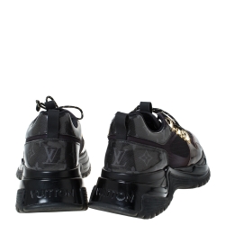 Louis Vuitton Black/Brown Monogram Canvas and Mesh Run Away Pulse Sneakers Size 41