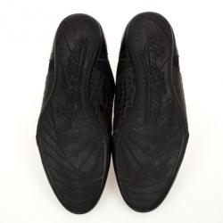 مملوكة مسبقًا Louis Vuitton Black Croc Embossed Patent Sneakers Size 43