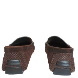 Louis Vuitton Petit Damier Canvas Monte Carlo Suede Moccasins Size 43
