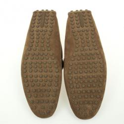 Pre Owned Louis Vuitton Green Suede Hockenheim Loafers Size 44