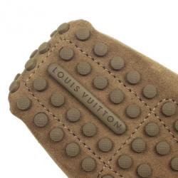 Pre Owned Louis Vuitton Green Suede Hockenheim Loafers Size 44