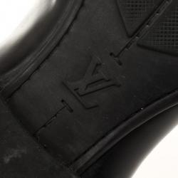 Pre Owned Louis Vuitton Black Glazed Leather Dress Lace Up Shoes Size 40.5