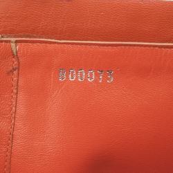 Pre Owned Louis Vuitton Orange Patent Knee Length Boots Size 36