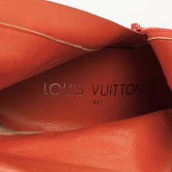 Pre Owned Louis Vuitton Orange Patent Knee Length Boots Size 36