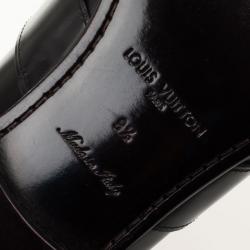 Pre Owned Louis Vuitton Black Damier Embossed Santiago Loafers Size 42.5