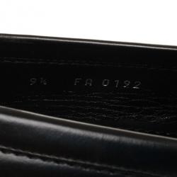 Pre Owned Louis Vuitton Black Damier Embossed Santiago Loafers Size 42.5