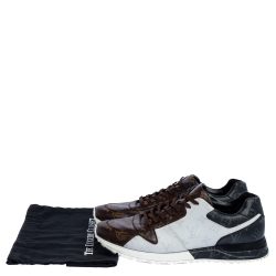 Pre Owned Louis Vuitton Tri Color Monogram Coated Canvas Run Away Sneakers Size 45