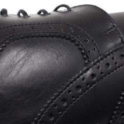 مملوكة مسبقًا Louis Vuitton Black Leather Brogue Lace Up Shoes Size 41