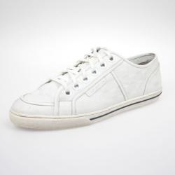 Pre Owned Louis Vuitton White Leather Damier Sneakers Size 43