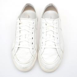 Pre Owned Louis Vuitton White Leather Damier Sneakers Size 43