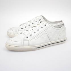 Pre Owned Louis Vuitton White Leather Damier Sneakers Size 43