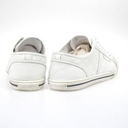 Pre Owned Louis Vuitton White Leather Damier Sneakers Size 43