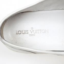 Pre Owned Louis Vuitton White Leather Damier Sneakers Size 43