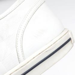 Pre Owned Louis Vuitton White Leather Damier Sneakers Size 43