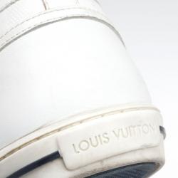Pre Owned Louis Vuitton White Leather Damier Sneakers Size 43