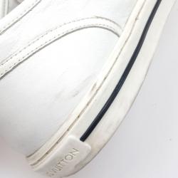 Pre Owned Louis Vuitton White Leather Damier Sneakers Size 43