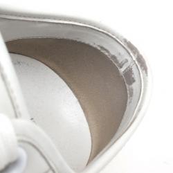 Pre Owned Louis Vuitton White Leather Damier Sneakers Size 43