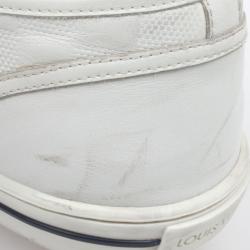 Pre Owned Louis Vuitton White Leather Damier Sneakers Size 43