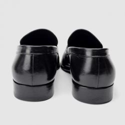 Pre Owned Louis Vuitton Damier Graphite Calfskin Loafers With Buckle Straps Size 43.5