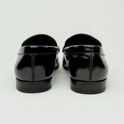 Pre Owned Louis Vuitton Black Glazed Leather Loafers Size 40