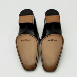 Pre Owned Louis Vuitton Black Glazed Leather Loafers Size 40