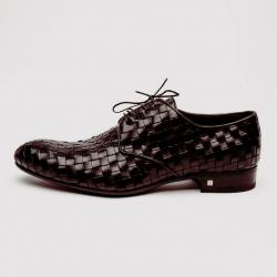 مملوكة مسبقًا Louis Vuitton Brown Cary Derby In Braided Calf Lace Up Shoes Size 43